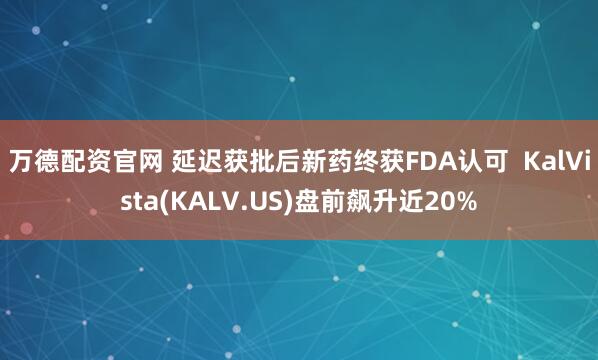 万德配资官网 延迟获批后新药终获FDA认可  KalVista(KALV.US)盘前飙升近20%